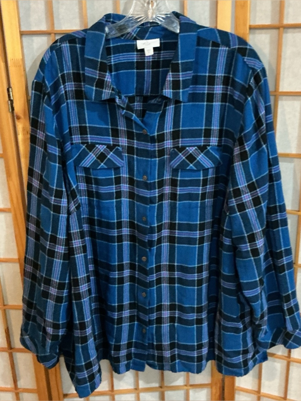 J.JILL PLAID BUTTON DOWN SHIRT